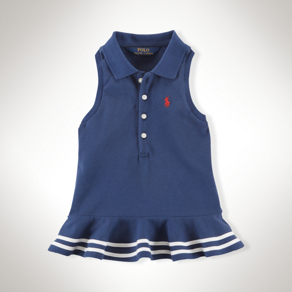 Rustic Navy Peplum Cotton Sleeveless Polo Girls 2-6x 1