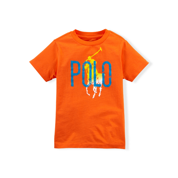 Resort Orange "Polo" Cotton Graphic Tee Boys 2-7 2