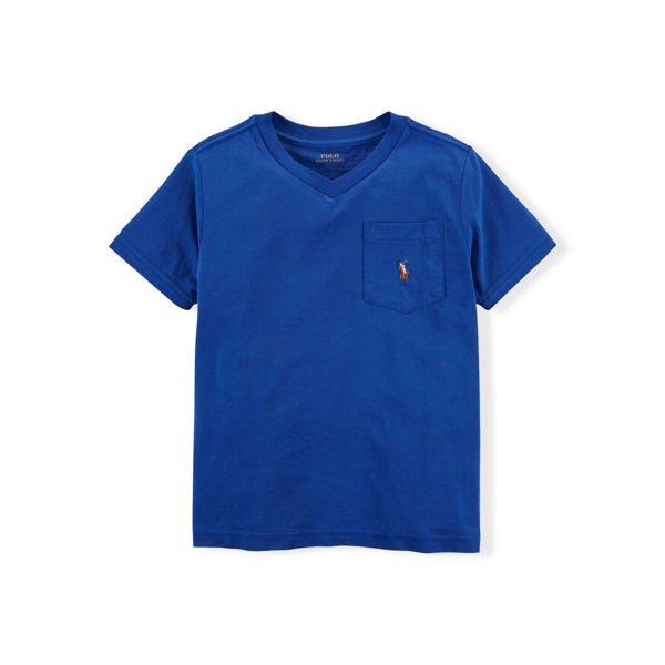 Provincetown Blue Cotton Pocket V-Neck Tee Boys 2-7 1