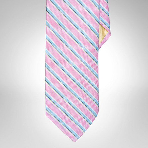 Pink/Blue Striped Oxford Narrow Tie Polo Ralph Lauren 1