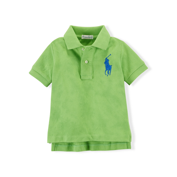Flourescent Green Big Pony Neon Cotton Polo Baby Boy 1