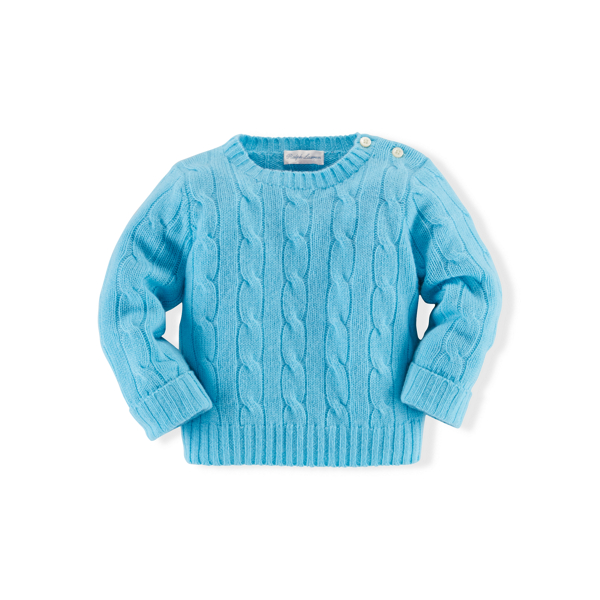 Hammond Blue Cable-Knit Cashmere Sweater Baby Boy 2