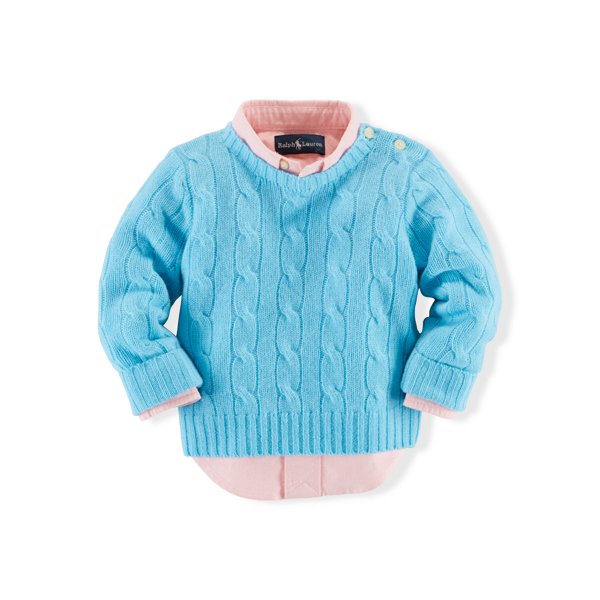 Hammond Blue Cable-Knit Cashmere Sweater Baby Boy 1