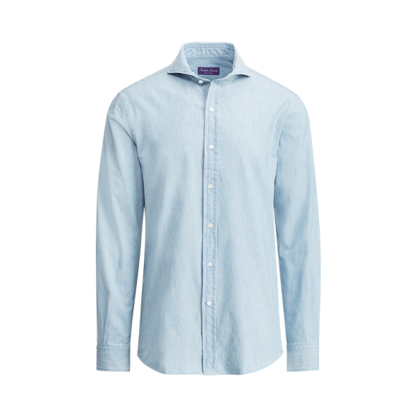 Keaton Tailored Chambray Shirt Purple Label 1