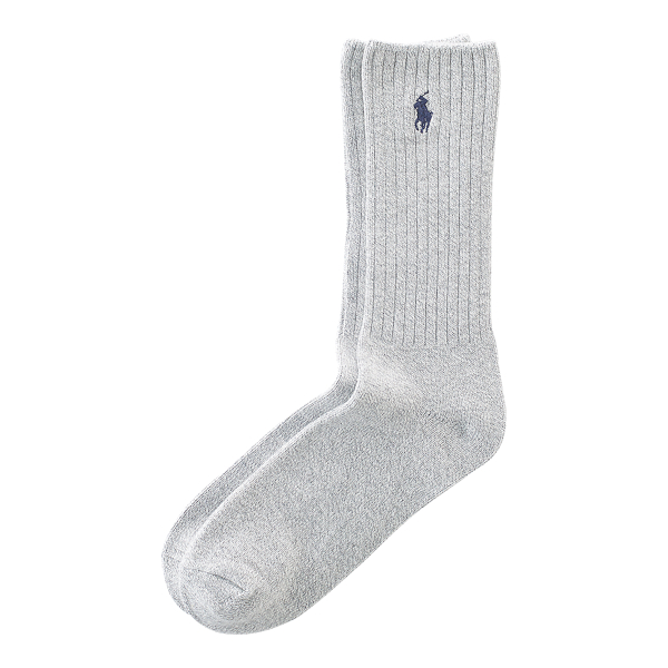 Grey Heather Cotton-Blend Crew Socks Polo Ralph Lauren 1