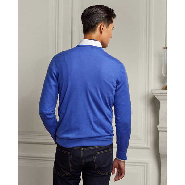 Classic Copen Blue Cashmere Crewneck Jumper Purple Label 5