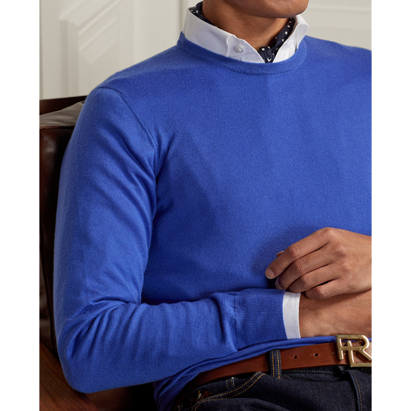 Classic Copen Blue Cashmere Crewneck Jumper Purple Label 6