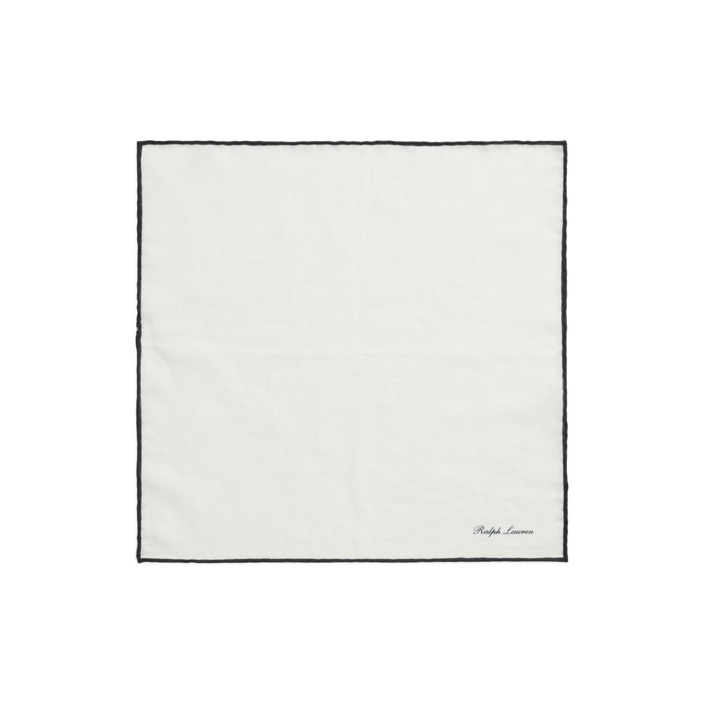 Нагрудный платок Ralph Lauren Tipped Linen Pocket Square, цвет: Белый / Чёрный — фото 1