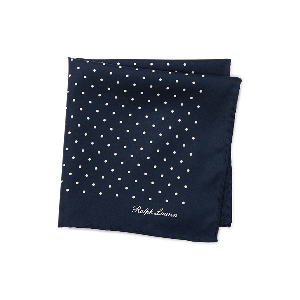 Polka-Dot Silk Pocket Square Purple Label 1