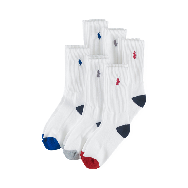 White Athletic Crew Sock 6-Pack Boys 2-7 for back to school 1