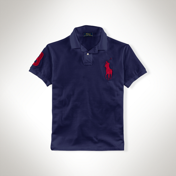 Newport Navy/Red Slim-Fit Big Pony Polo Polo Ralph Lauren 1