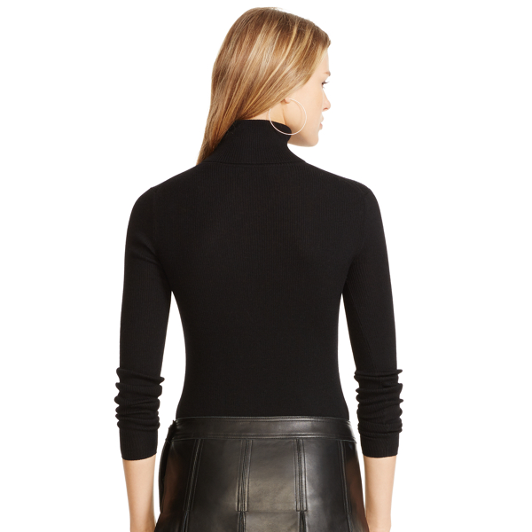 Polo Black Ribbed Merino Wool Turtleneck Polo Ralph Lauren 2
