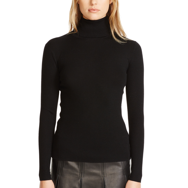 Polo Black Ribbed Merino Wool Turtleneck Polo Ralph Lauren 3