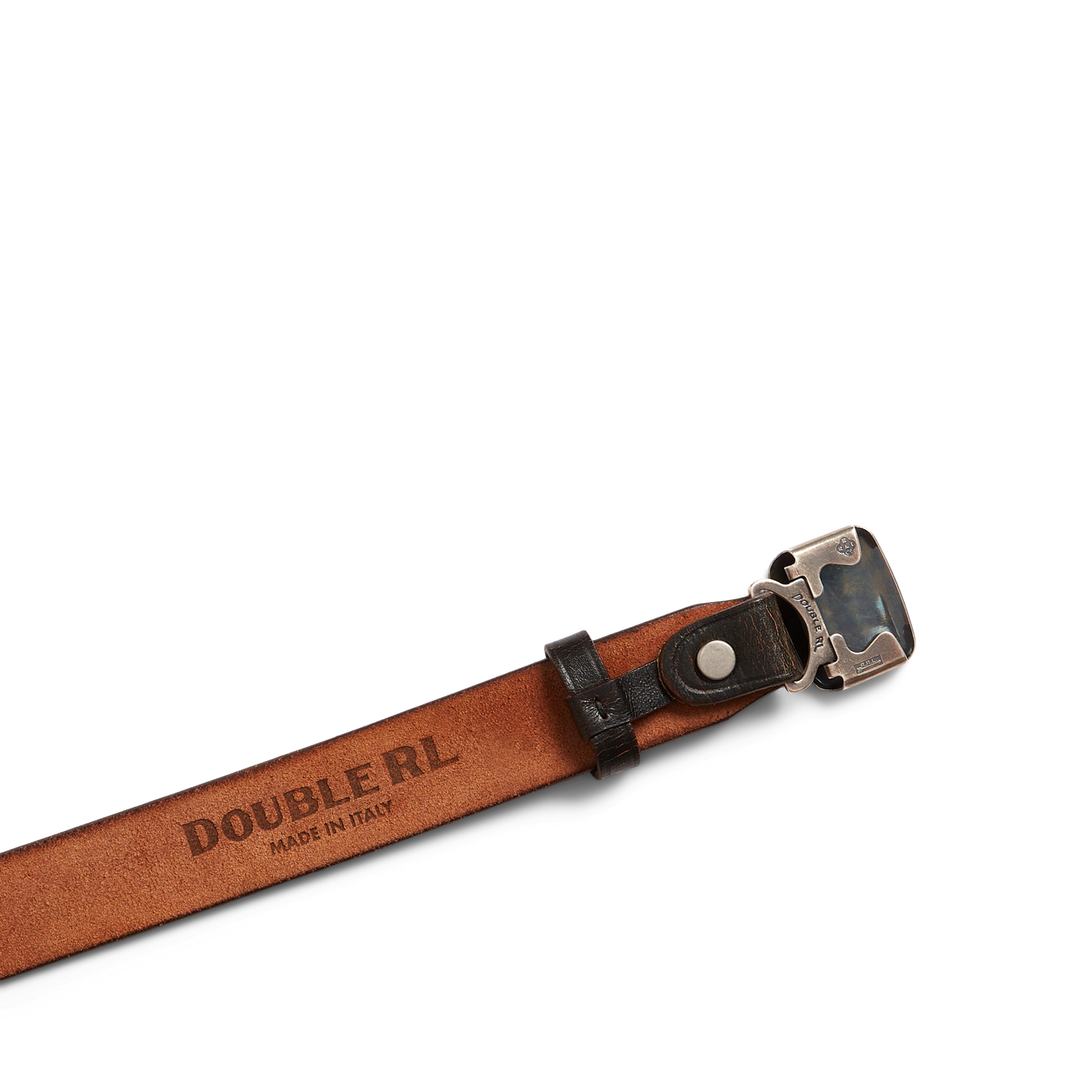 Мужской ремень Ralph Lauren Slider-Buckle Leather, цвет: Винтажный чёрный — фото 3