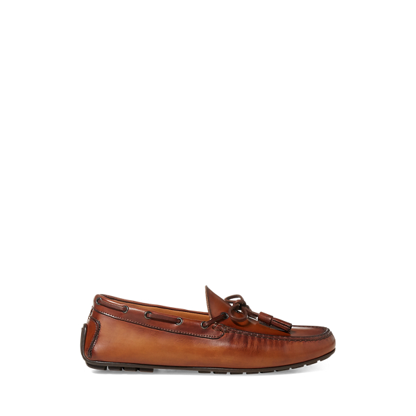 Tan Harold Tassel Calfskin Driver Purple Label 1