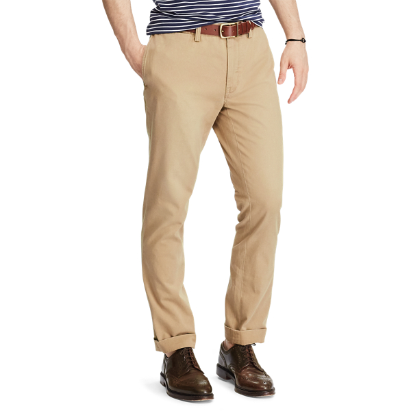 Granary Tan Slim Fit Cotton Chino Polo Ralph Lauren 3