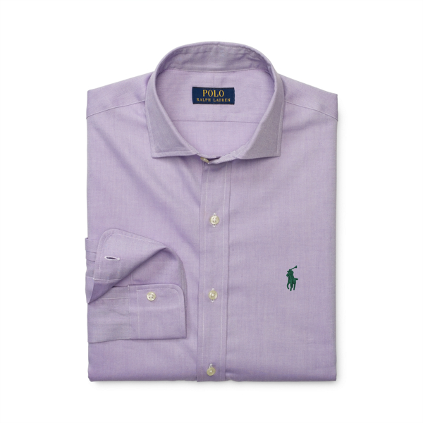 Lavender/White Brushed Cotton Twill Shirt Big & Tall 2
