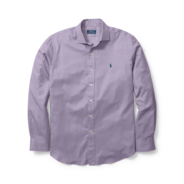 Lavender/White Brushed Cotton Twill Shirt Big & Tall 1