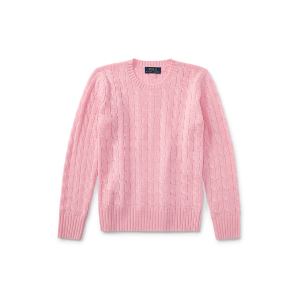 Carmel Pink The Iconic Cable-Knit Cashmere Sweater Boys 8-20 1