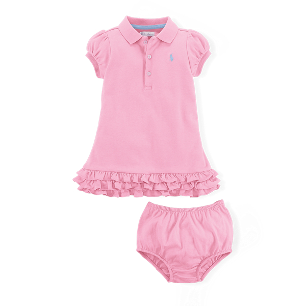 Polokleid und H&ouml;schen Baby Girl in Dunkelrosa 2