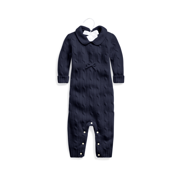 Cashmere Knit-Collar Coverall