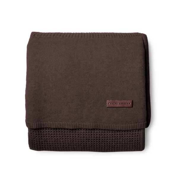 Heathered Brown Cashmere Piqu&eacute; Travel Blanket Ralph Lauren Home 2