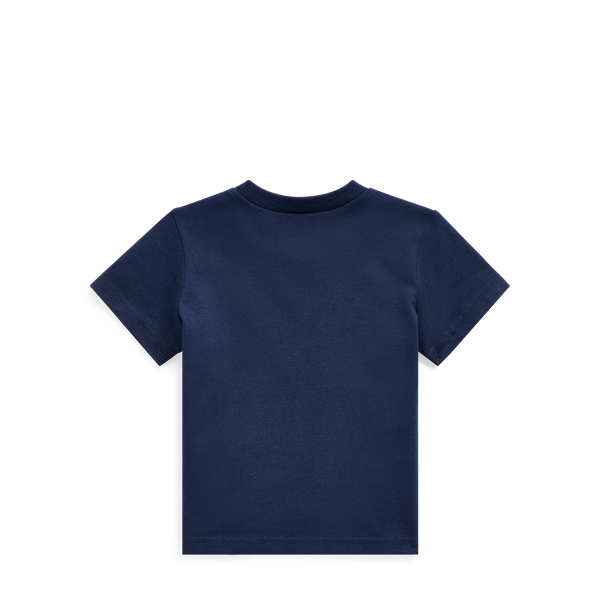 Navy Cotton Jersey Crewneck T-Shirt Baby Boy 2