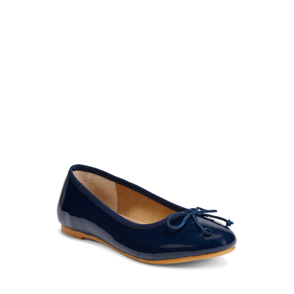 Navy Patent Nellie Patent Leather Flat Junior 2