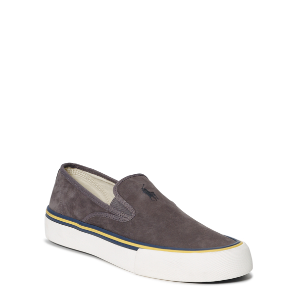 Dark Grey Mytton Nubuck Leather Sneaker Polo Ralph Lauren 1