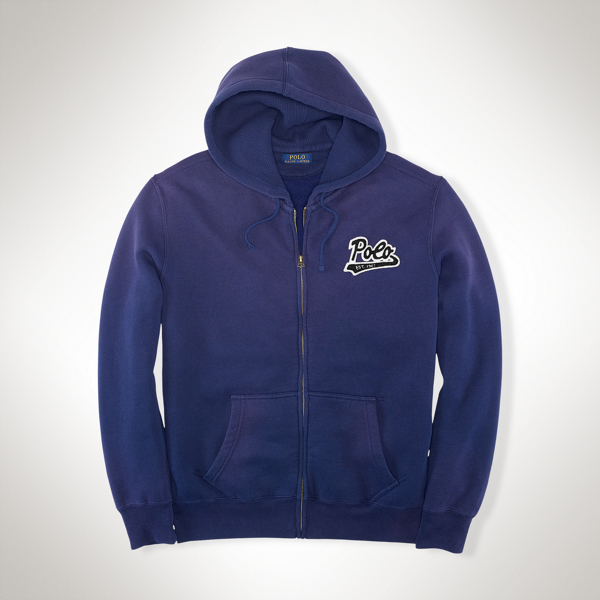 French Navy Cotton-Blend-Fleece Hoodie Big & Tall 1