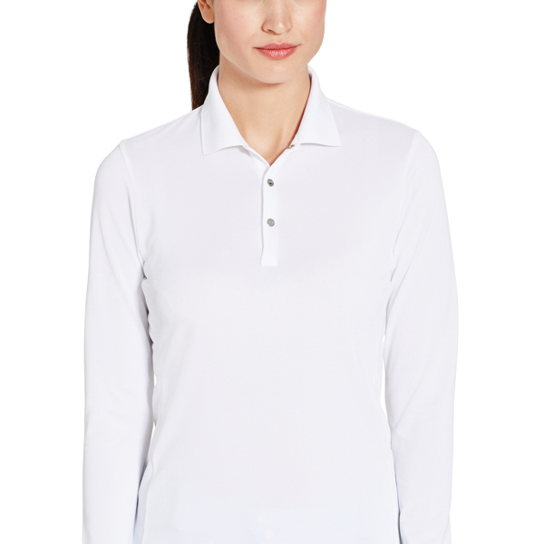 Pure White Stretch Long-Sleeved Polo RLX Women 3