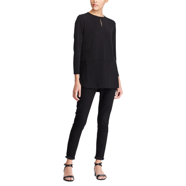 Black Keyhole Jersey Top Lauren 2
