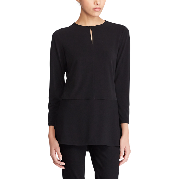 Black Keyhole Jersey Top Lauren 3