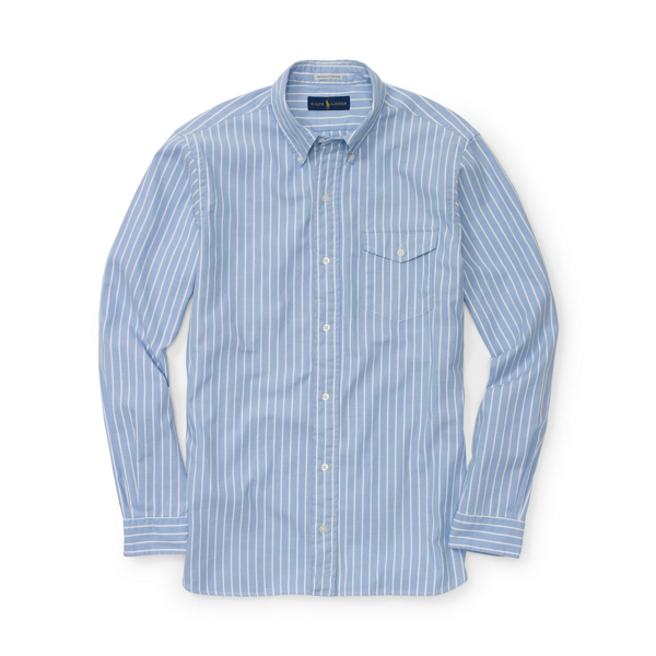 Sky/White Striped Cotton Oxford Shirt Big & Tall 1