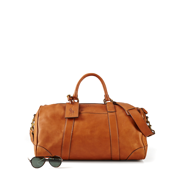 Cognac Leather Duffel Bag Polo Ralph Lauren 1