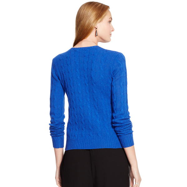 Deep Royal Cable-Knit Crewneck Sweater Polo Ralph Lauren 2