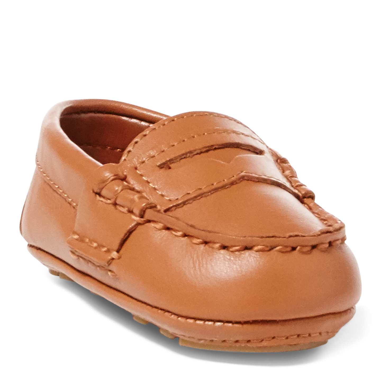 Детские туфли Ralph Lauren Telly Leather Loafer, цвет: Рыжевато-коричневый кожаный — фото 1