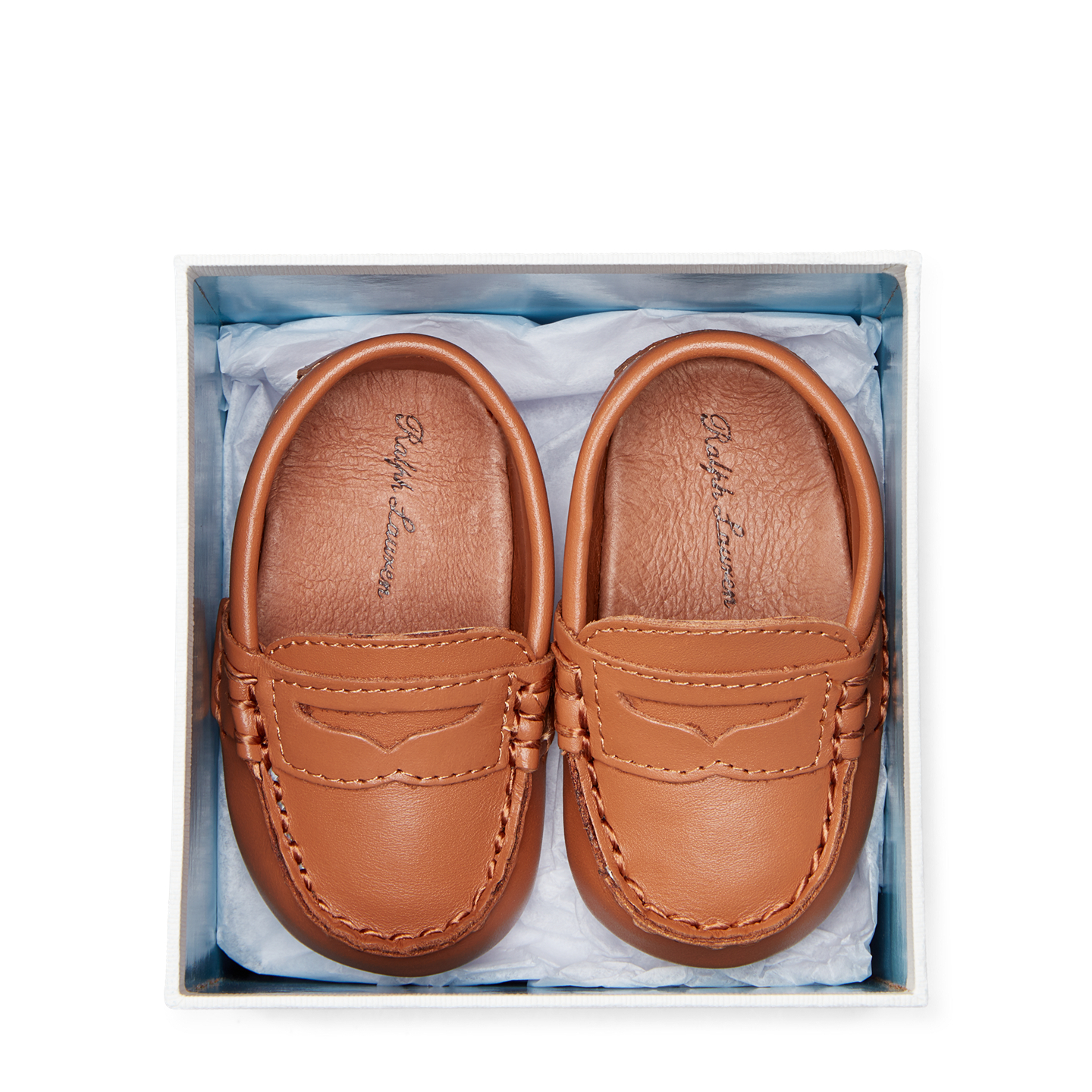 Детские туфли Ralph Lauren Telly Leather Loafer, цвет: Рыжевато-коричневый кожаный — фото 2