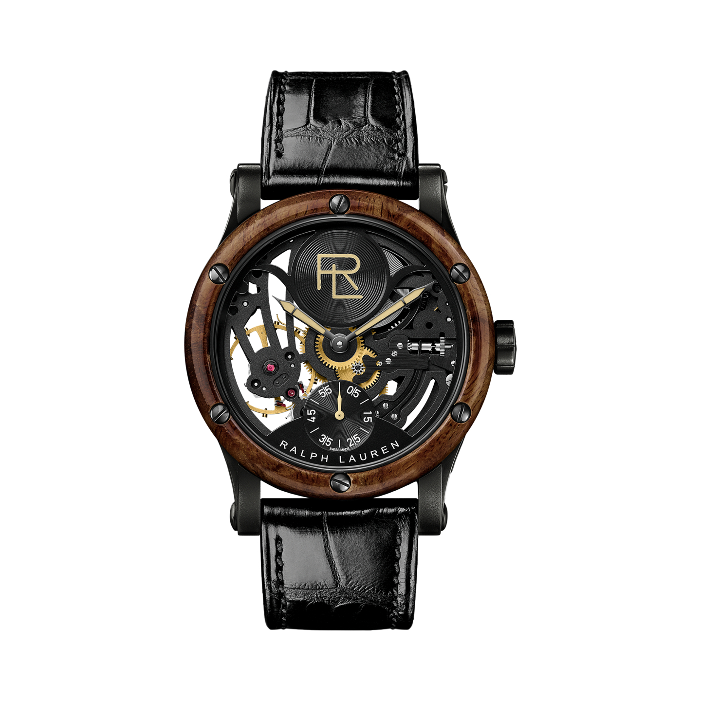 Мужские часы Ralph Lauren 45 MM Skeleton Steel Watch, цвет: Чёрный — фото 3