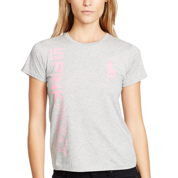 Heather Grey Pink Pony Cotton Graphic Tee Pink Pony 3