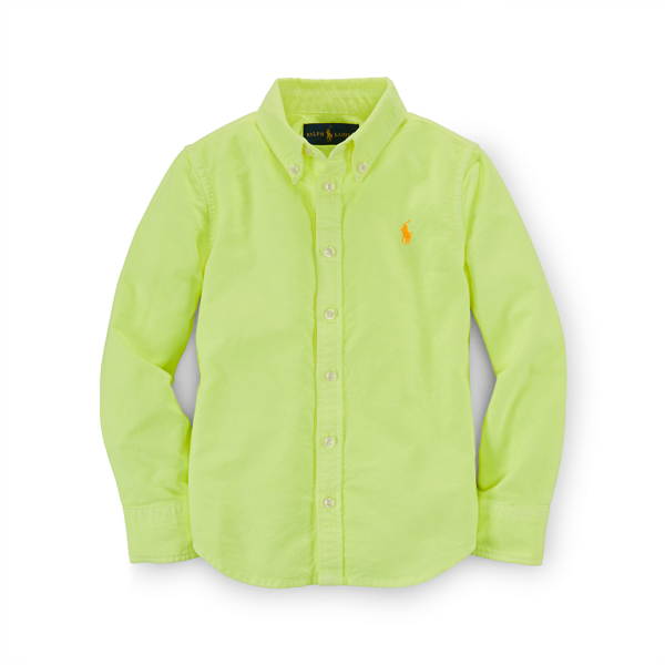 Safety Yellow Cotton Oxford Shirt Girls 2-6x 1