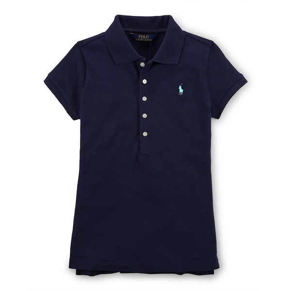 Cruise Navy Stretch Cotton Polo Shirt Girls 7-16 1