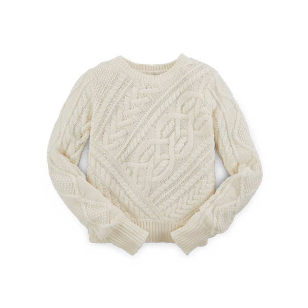 Port Cream Aran-Knit Sweater Girls 7-16 1