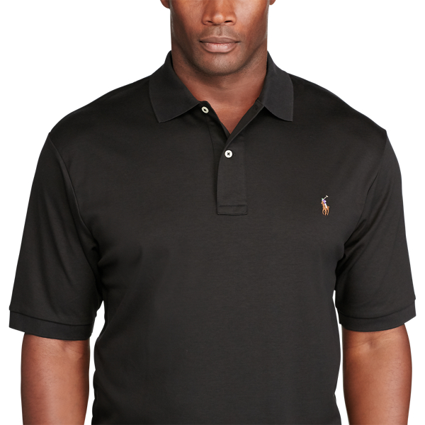 Black Soft Cotton Polo Shirt Big & Tall 4