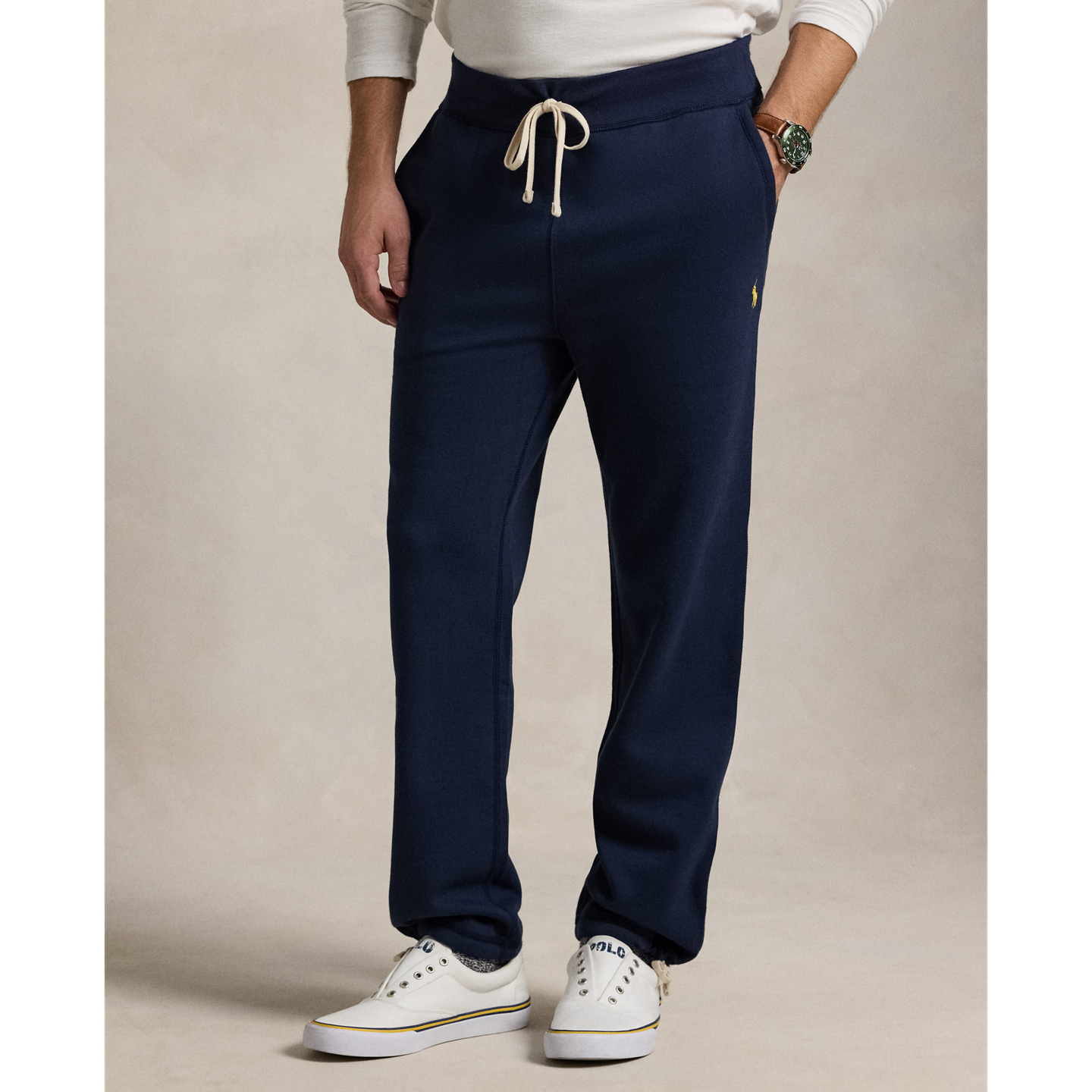 Мужские брюки Ralph Lauren Fleece Sweatpant, цвет: Тёмно-синий — фото 1