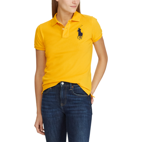 Bright Yellow Skinny-Fit Big Pony Polo Shirt Polo Ralph Lauren 5