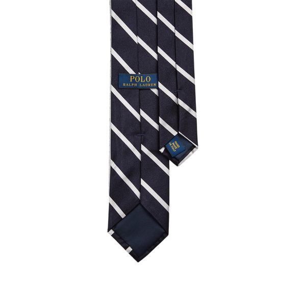 Navy/White Striped Silk Repp Narrow Tie Polo Ralph Lauren 2