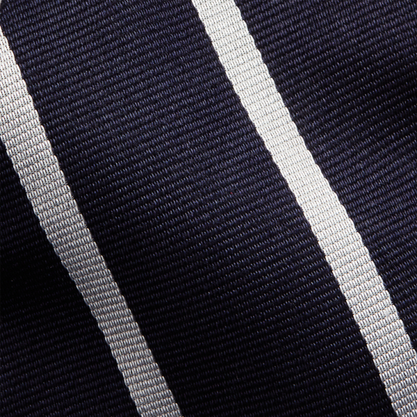 Navy/White Striped Silk Repp Narrow Tie Polo Ralph Lauren 3