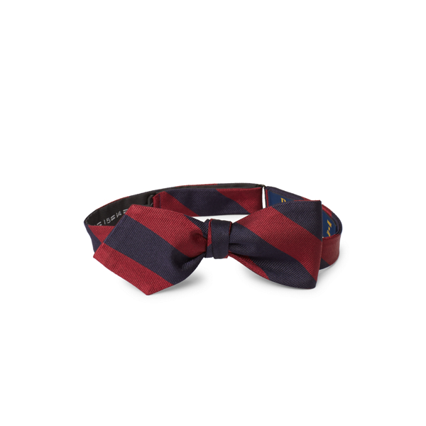 Navy/Wine Striped Silk Repp Bow Tie Polo Ralph Lauren 2