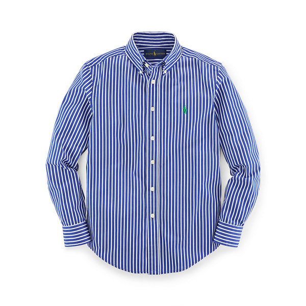 Blue Multi Blake Custom-Fit Striped Shirt Boys 8-20 1